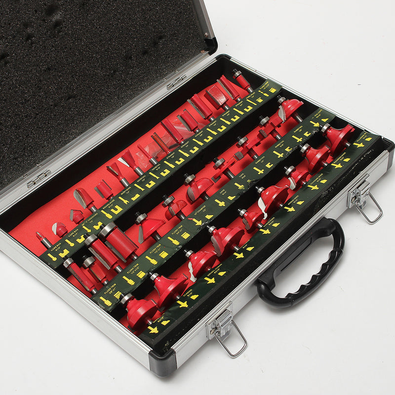 35pcs 1/4 Inch Shank Tungsten Carbide Tip Router Bit Set Wood Working Tool