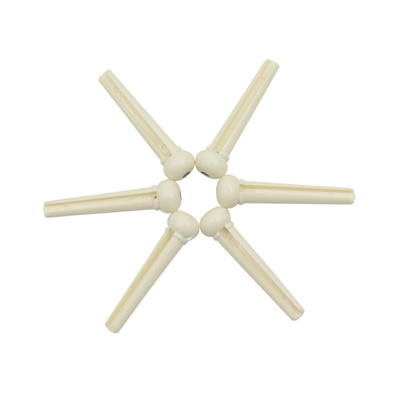 2pcs Cattle Bone Guitar Parts Endpin with Abalone Dot Bridge End Pins for Acoustic Guitar
