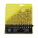 Drillpro 19pcs 1.0-10.0mm HSS Titanium Coated Twist Drill Bit Set for Metal Wood Drilling