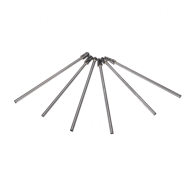 6pcs Rotary Cut Burr 6mm Shank 150mm Long Reach Carbide Burs Rotary File