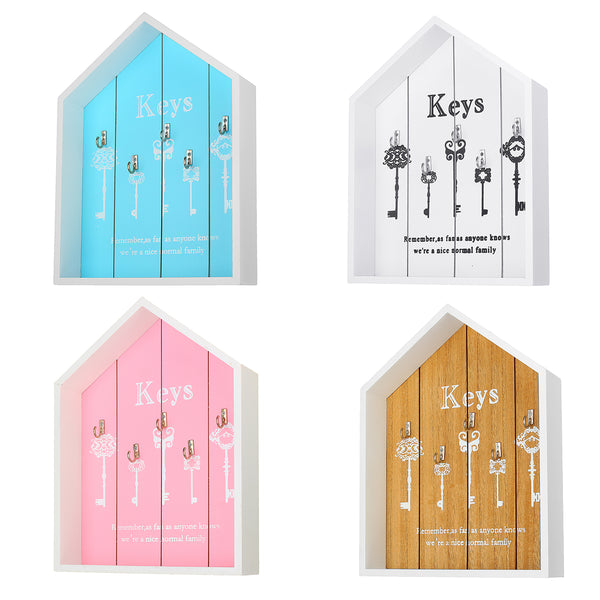 Vintage Parts Storage Box Key Holder Hooks House Hanging  Rack Shabby Chic Wall Mounted Decorations