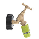 S60x6 IBC Faucet Tank Drain Coarse Thread Adapter to Brass Garden Tap with 1/2'' Nozzle Hose Tap Connector Replacement Valve Fitting Parts for Home Garden