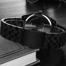 TINACE Men Luminous Display Fashion Blue Black Dial Day Week Display Stainless Steel Quartz Watch