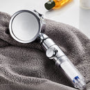 High Pressure Adjustable Bath Shower Head Turbo One-key Stop Button With 2Pcs Filter