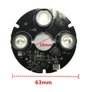 3pcs Array IR LED Spot Light 850nm Infrared Board for CCTV Hemisphere Dome Camera 63mm Diameter