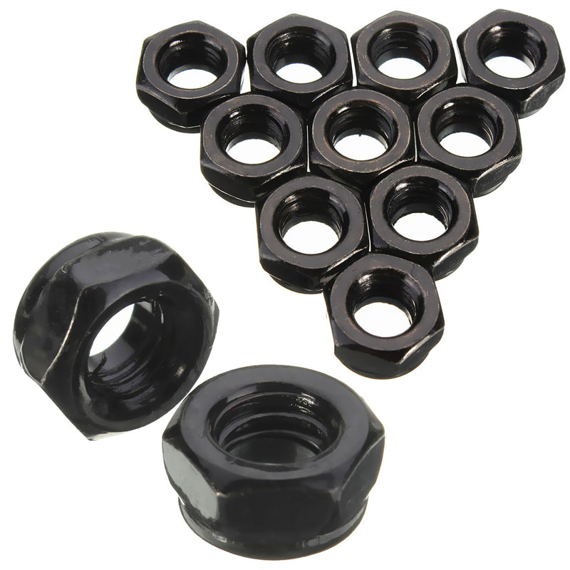 Suleve CS1 50pcs Carbon Steel Self Locking Hex Nut Nylon Insert Lock Nut M2/M2.5/M3/M4/M5/M6/M8/M10/M12