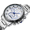 LONGBO 80132 Luminous Men Watch Fashion Date Display Stainless Steel Quartz Wrist Watch