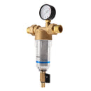 TMOK Water Pre Filter System 3/4" & 1" Brass Mesh Prefilter Purifier w/ Reducer Adapter & Gauge