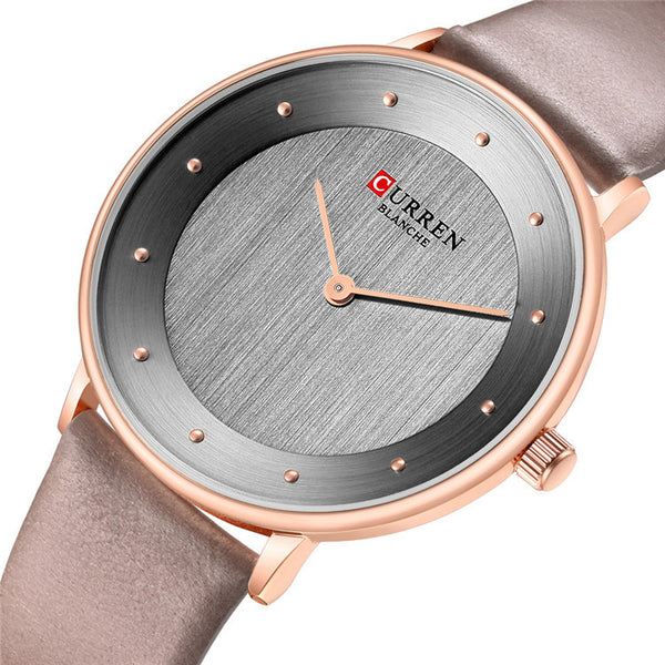 CURREN 9033 Ultra Thin Dial Case Casual Style Quartz Watch Leather Band Business Women Watch