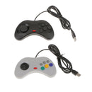 6 Buttons PC Game Controller USB Gamepad Gaming Durable Joypad for SEGA Genesis MD2 SR Black