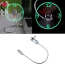 Flexible LED Clock Mini Power USB Fan Gooseneck For Home Office PC Notebook