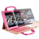 Fashion Carrying Handbag PU Leather Stand Cover for iPad Mini 1/2/3 Pink