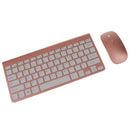 Slim Waterproof 2.4G Wireless Keyboard and Mouse Combo for Laptop Rose Gold