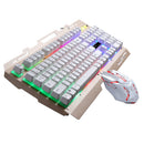 USB Wired Illuminated LED Backlight Metal Gaming Keyboard + Mouse Kit Gold