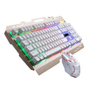 USB Wired Illuminated LED Backlight Metal Gaming Keyboard + Mouse Kit Gold