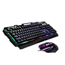 USB Wired Illuminated LED Backlight Metal Gaming Keyboard + Mouse Kit Black