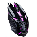 USB Wired Illuminated LED Backlight Metal Gaming Keyboard + Mouse Kit Black