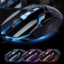 USB Wired Illuminated LED Backlight Metal Gaming Keyboard + Mouse Kit Black