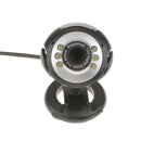 USB 6 LED HD Webcam Camera NightVision with Microphone Web Cam for Computer