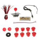 Red Competition Rocker 8 Ways Joystick Push Buttons For Games Arcade DIY Kit