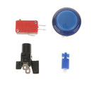 32mm 12V LED Arcade Video Game Button Switch with Microswitch Push Buttons Blue