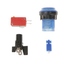 32mm 12V LED Arcade Video Game Button Switch with Microswitch Push Buttons Blue