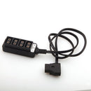 Male D-Tap Power Tap to 4 Female D-Tap Hub Adapter for Photography Power
