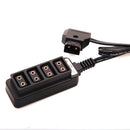 Male D-Tap Power Tap to 4 Female D-Tap Hub Adapter for Photography Power