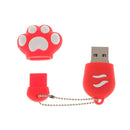 USB 2.0 Cat Paw Model Flash Memory Stick Storage Thumb Pen Drive U Disk Red 64GB