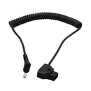 Coiled D-Tap Male to DC Plug Cable for DSLR Rig Power V-Mount Anton Battery