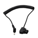 Coiled D-Tap Male to DC Plug Cable for DSLR Rig Power V-Mount Anton Battery
