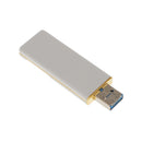 Memory Thumb Stick Flash Drive 2in1 USB MIcro Fingerprint Slide Unlock Storage Device White