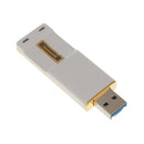 Memory Thumb Stick Flash Drive 2in1 USB MIcro Fingerprint Slide Unlock Storage Device White