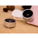 Universal Clip On Cell Phone Camera Lens 3 in 1 with 180 Degree Fish Eye Lens + Wide Angle Macro Lens Kit for Smartphone Blue