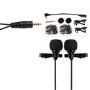 Dual-Headed Lavalier Lapel Clip-on Omnidirectional Condenser Microphone