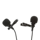 Dual-Headed Lavalier Lapel Clip-on Omnidirectional Condenser Microphone
