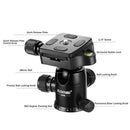 Aluminum Portable Tripod with Ball Head Professional Compact for DSLR Camera