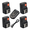PT-04GY 4 CH Channels Wireless Studio Flash Trigger Set + 4 Receiver for Canon Nikon DSLR Camera