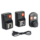 PT-04GY 4 Channels Wireless/Radio Flash Trigger +2 Receivers for Canon Nikon
