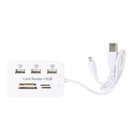 3 Ports USB 2.0 Hub Multi Card Reader Combo for Micro SD M2 MMC MS PRO DUO