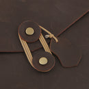 PU Leather Laptop Sleeve Bag Case Cover with Charger Earphone Storage Pouch For MacBook Air 11'' Dark Brown