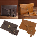 PU Leather Laptop Sleeve Bag Case Cover with Charger Earphone Storage Pouch For MacBook Air 11'' Dark Brown