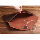 PU Leather Laptop Sleeve Bag Case Cover with Charger Earphone Storage Pouch For MacBook Air 11'' Dark Brown