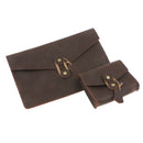 PU Leather Laptop Sleeve Bag Case Cover with Charger Earphone Storage Pouch For MacBook Air 11'' Dark Brown