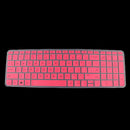 Rubber Keyboard SKin Cover Guard Film Protector for HP Pavilion 15inch Clear-Rose-Red