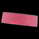 Rubber Keyboard SKin Cover Guard Film Protector for HP Pavilion 15inch Clear-Rose-Red