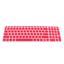 Rubber Keyboard SKin Cover Guard Film Protector for HP Pavilion 15inch Clear-Rose-Red