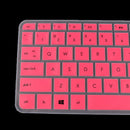 Rubber Keyboard SKin Cover Guard Film Protector for HP Pavilion 15inch Clear-Rose-Red