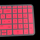 Rubber Keyboard SKin Cover Guard Film Protector for HP Pavilion 15inch Clear-Rose-Red
