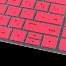 Rubber Keyboard SKin Cover Guard Film Protector for HP Pavilion 15inch Clear-Rose-Red